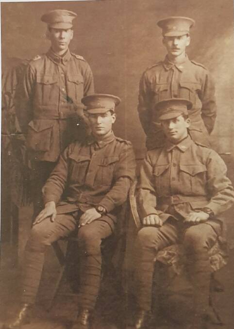 Some of the local soldiers who feature on the cover of Moree's Anzacs Volume II. Photo: supplied