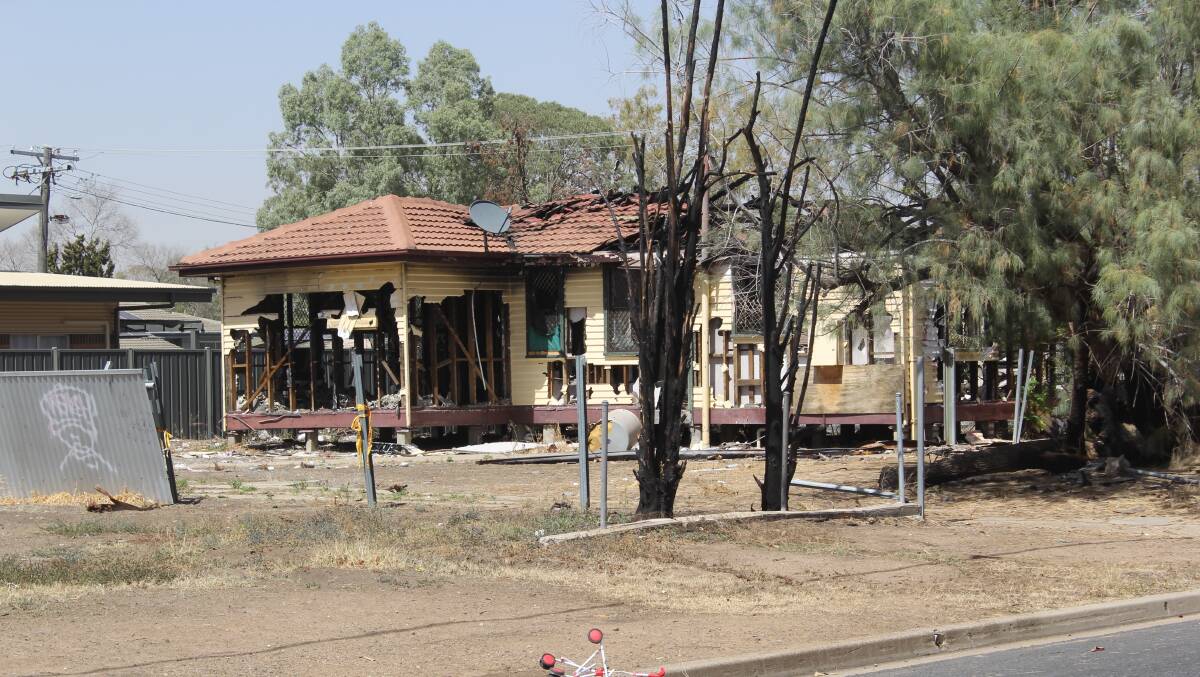 Just one of the many burnt-out houses in Moree, which will soon be cleaned up.
