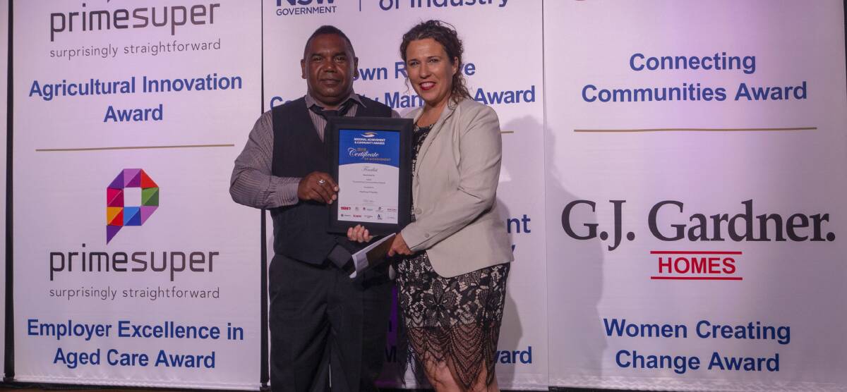 Matthew Priestley was presented as a finalist in the prestigious icare Connecting Communities Award by Ashley Aulburn, Project Manager – Health and Community Engagement, icare.