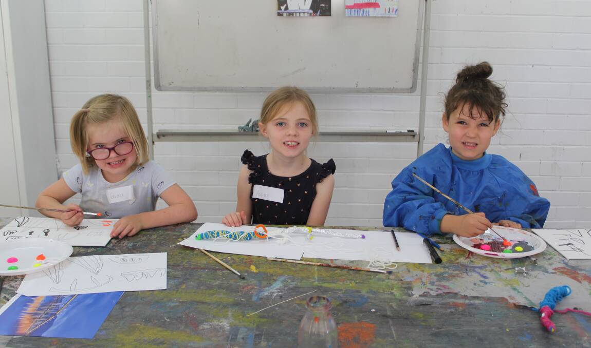 Grace and Ascher Humphries and Nellie Pearse attended Art on Holidays classes in January.