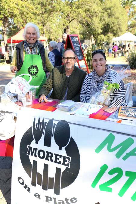 VOLUNTEERS: Margi Kirkby, Leigh Carroll and Marianne Pollock selling raffle tickets at the Moree Markets last weekend.