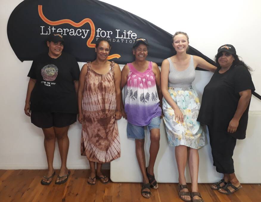 Aboriginal Adult Literacy Campaign staff Kiesha Walford, Isabella Flick, Jan Thorne-Murray, Lia Weitzel and Katy Jasper invite the Collarenebri community to attend the launch on Thursday, January 31.