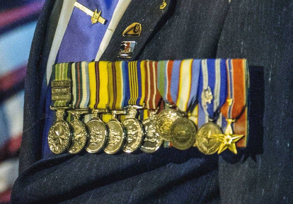 Theses are the replica medals worn by Kenneth Franks at the Dawn Service in Goondiwindi on Anzac Day.