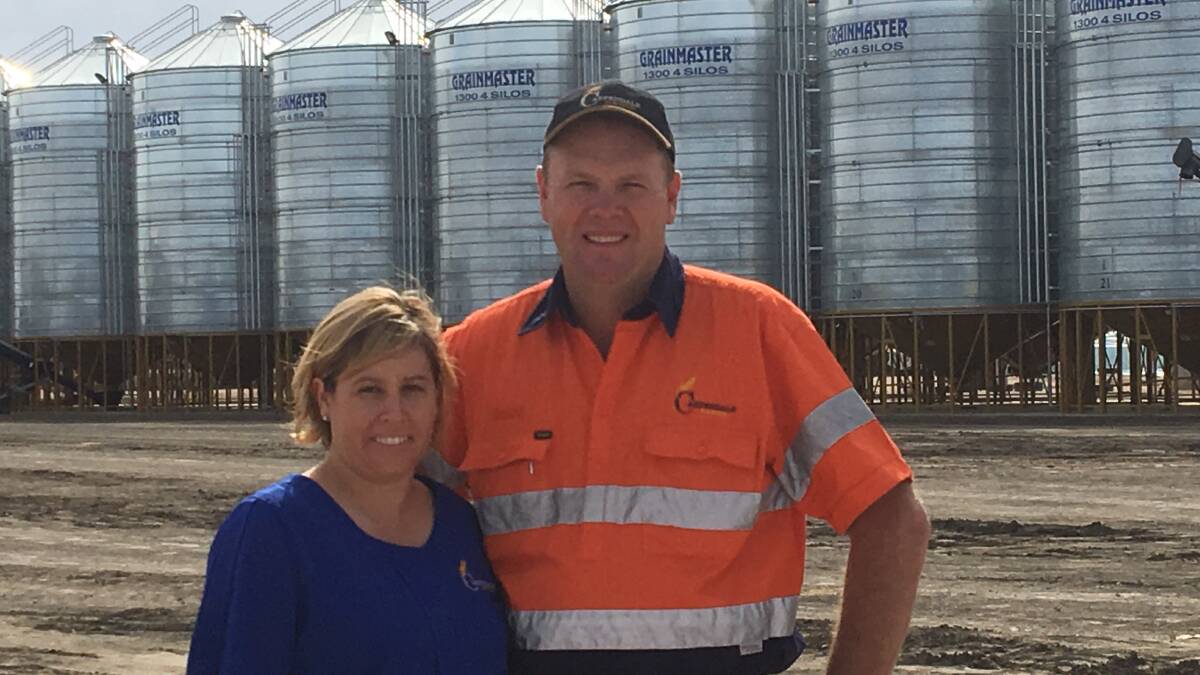 Carpendale Commodities owners Andrew and Helen Kluck have the ability to store 75,000 tonnes of grain, in a combination of silos and bunkers on their property based in Yagaburne district north of Goondiwindi.