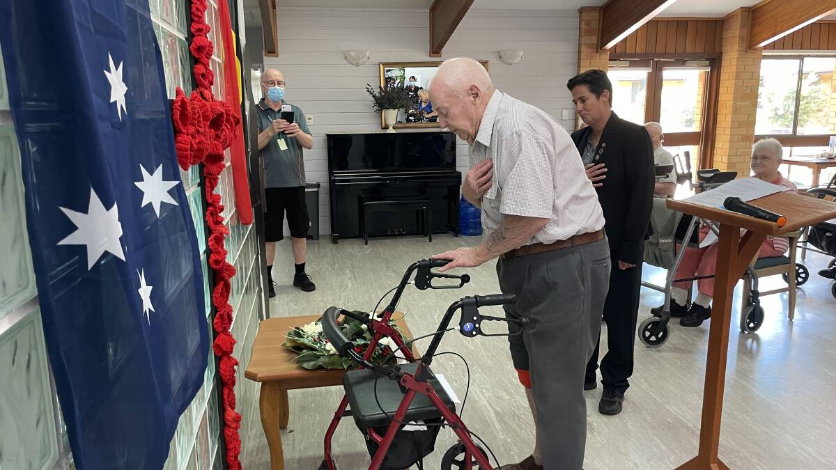 Lorne McFarlane was part of the Remembrance Day service at the Whiddon aged care facility in Moree. 