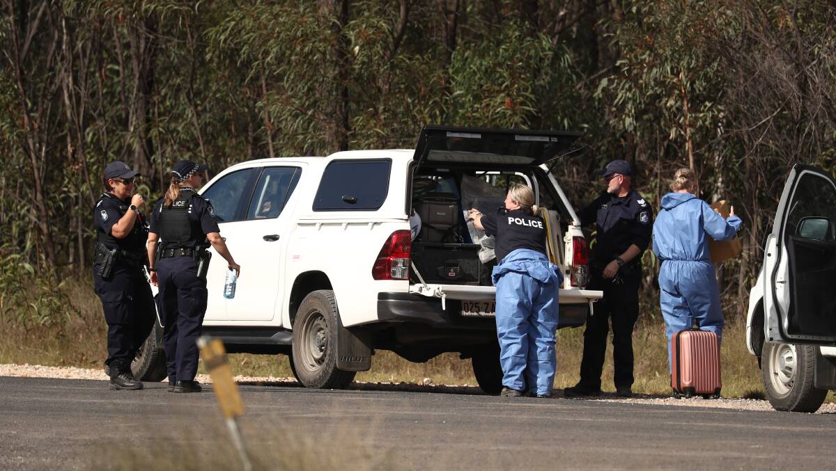 Police work near the scene of a fatal shooting in Wieambilla, Queensland. Picture by AAP Image/Jason O'Brien)