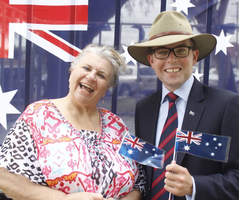 NEW ROLE: Newly elected Chairman of the NSW Country Mayors Association, Katrina Humphries with Northern Tablelands MP Adam Marshall during Australia Day 2016. 