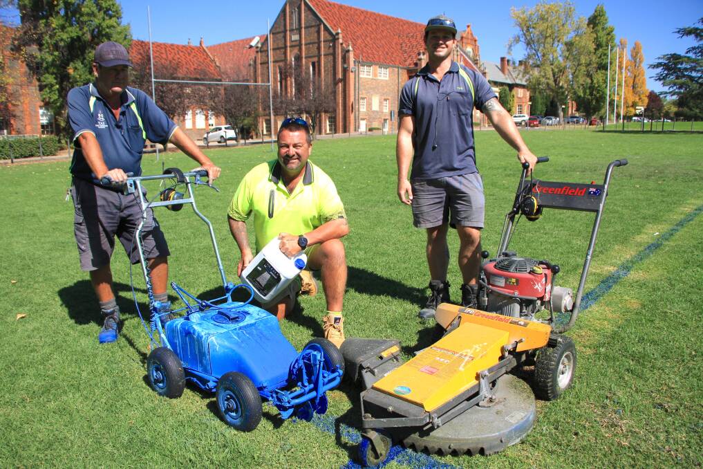 The Armidale School's grounds staff have been busy preparing the fields for this weekend. 