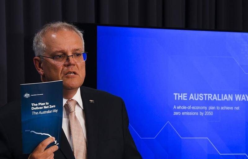 Scott Morrison has revealed Australia's plan to achieve net-zero emissions by 2050. Picture: AAP