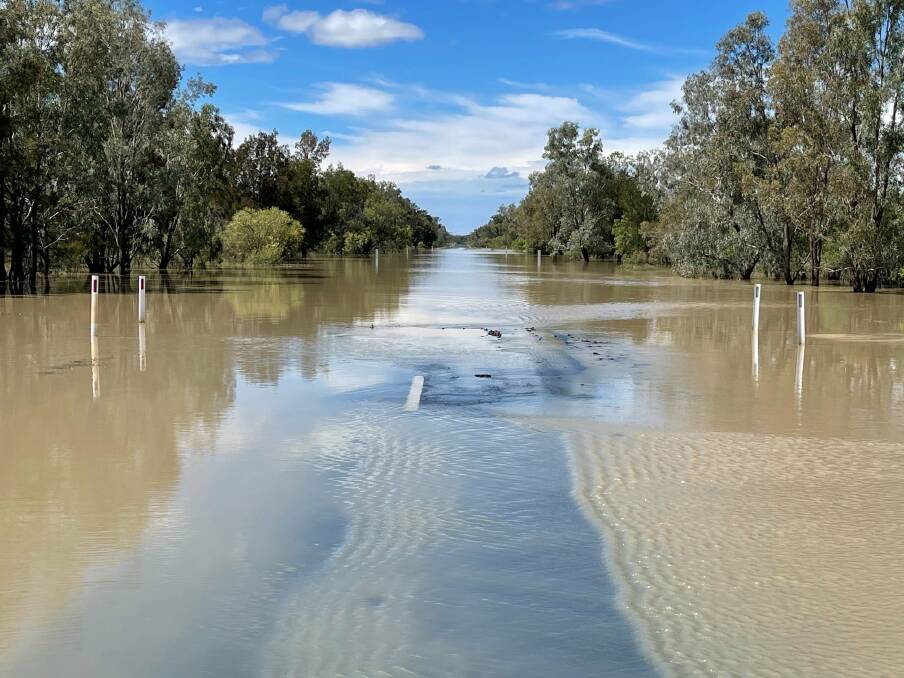FLOODED: The Carnarvon Highway between Moree and Mungindi. Photo: NSW SES