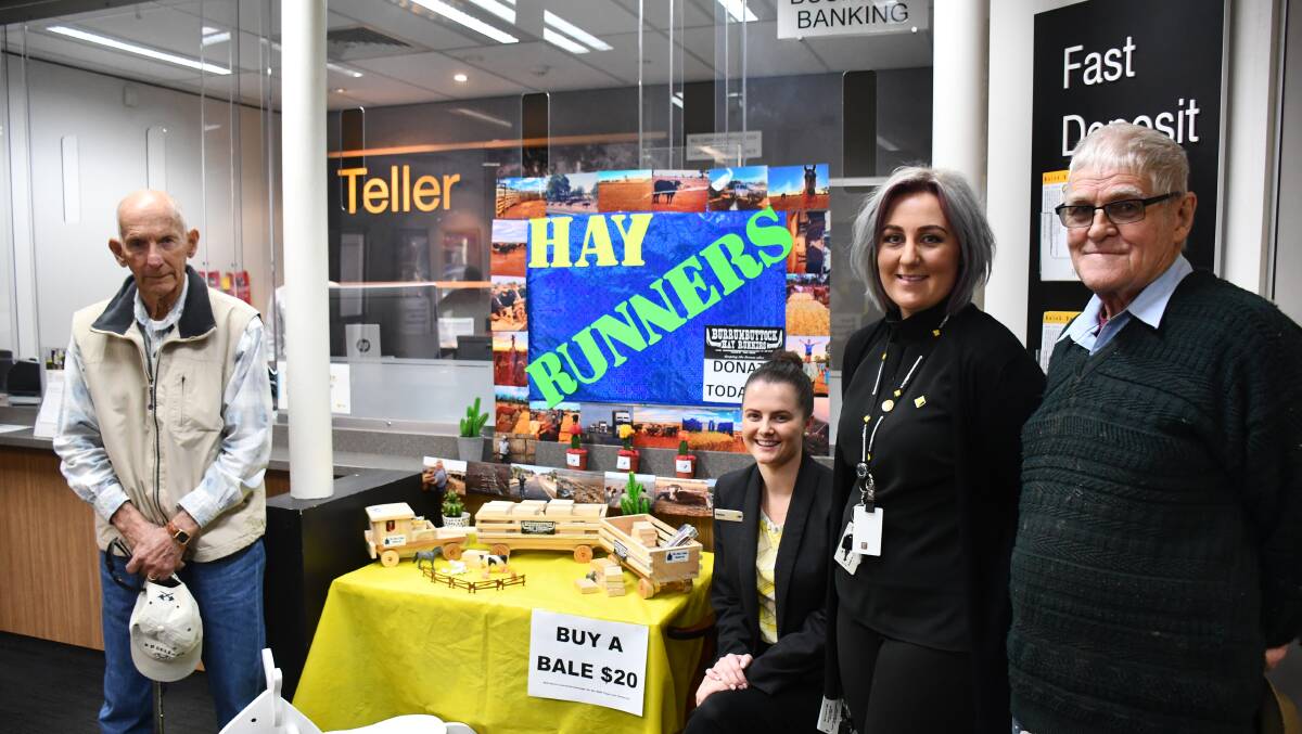 In mid June, Commonwealth Bank Moree launched the Hay Runners with the help of Moree Men's Shed. Each wooden block sold at the counter represents a hay bale. The money will be sent to Burrumbuttock Hay Runners to help struggling farmers.