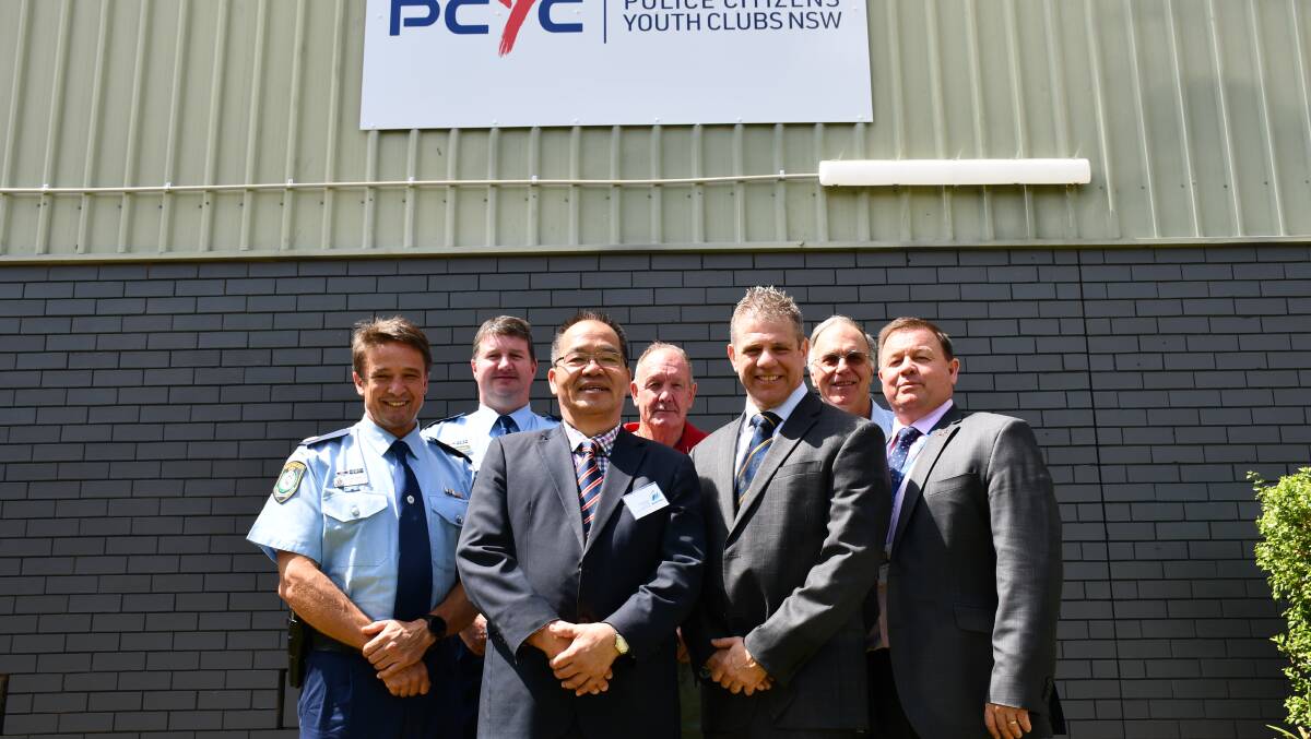 Back row: New England District Commander Scott Tanner, Moree Council deputy mayor Stephen Ritchie and Moree Council executive projects manager John Carleton.
Front Row: Assistant Commissioner in charge of Capability, Performance and Youth Command Joe Cassar, Moree councillor George Chiu, Youth and Crime Prevention Commander and Superintendent Dave Roptell and PCYC CEO Dominic Teakle.