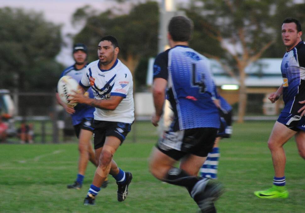 A GOOD START: Wayne Swan against the Macintyre Warriors last year. Swan was one of the four players that scored a try for the Boars over the weekend, solidifying the local team's win. Photo courtesy of Deb Holland.
