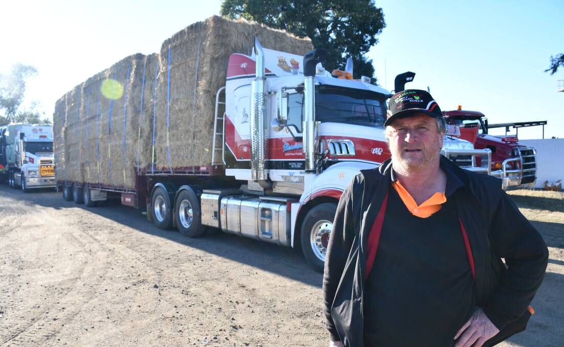 Yolla-local Brett Neal was eager to hit the road on Wednesday morning to deliver the hay to struggling farmers.
