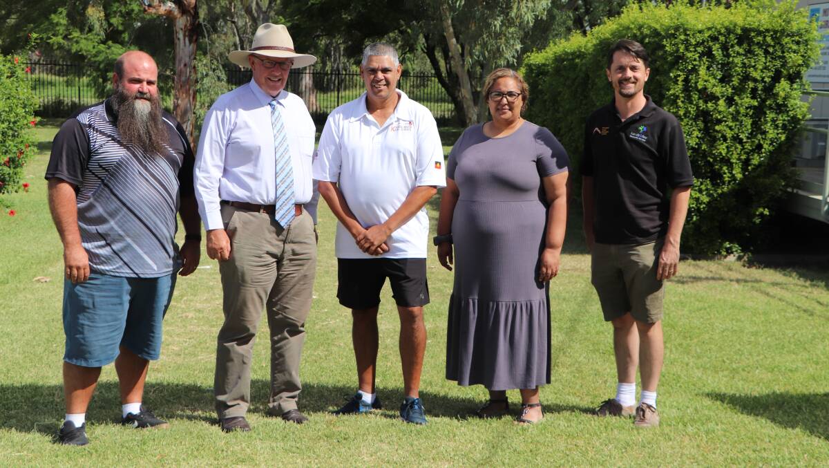 Federal Member for Parkes Mark Coulton met with Ephraim House Director Paul Strahan, Miyay Birray Youth Service CEO Darrel Smith, Moree SHAE Academy CEO Katie Smith and Ephraim House Education Services Manager Stephen Jenyns to announce $1,499,999 in funding for Miyay Birray to run the Warrayma-Li Bamba-gal (Build Strong Mob) Project, in conjunction with the SHAE Academy and Ephraim House.