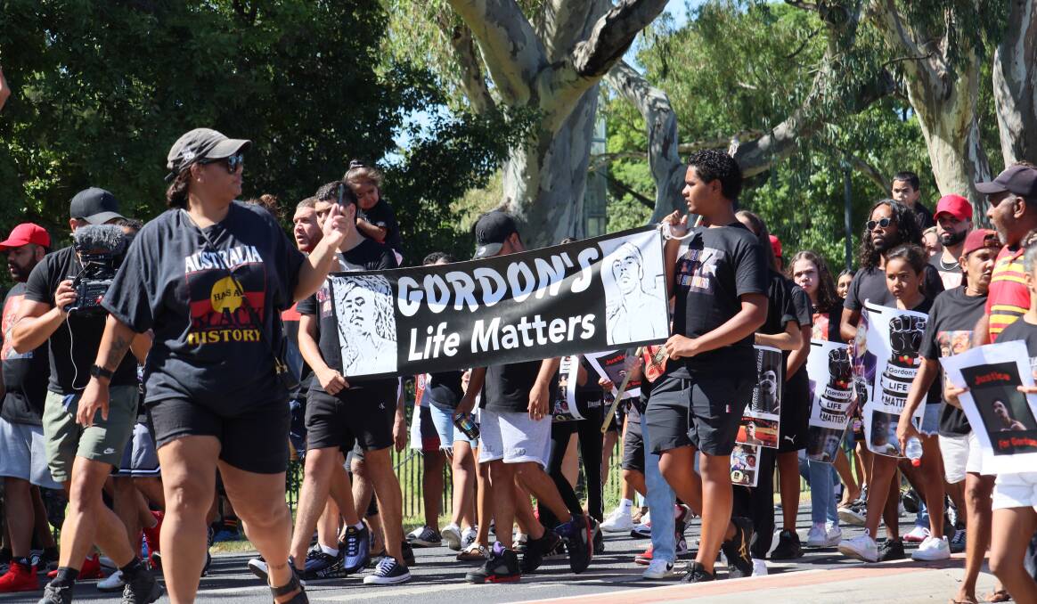 CALL FOR JUSTICE: Friends, family and community gather in a march for Gordon Copeland at Moree last year. Photo: File, Jacinta Dickins