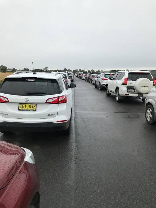 Two hours in line and no movement. The testing wait at Moree Gateway. Photo contributed.