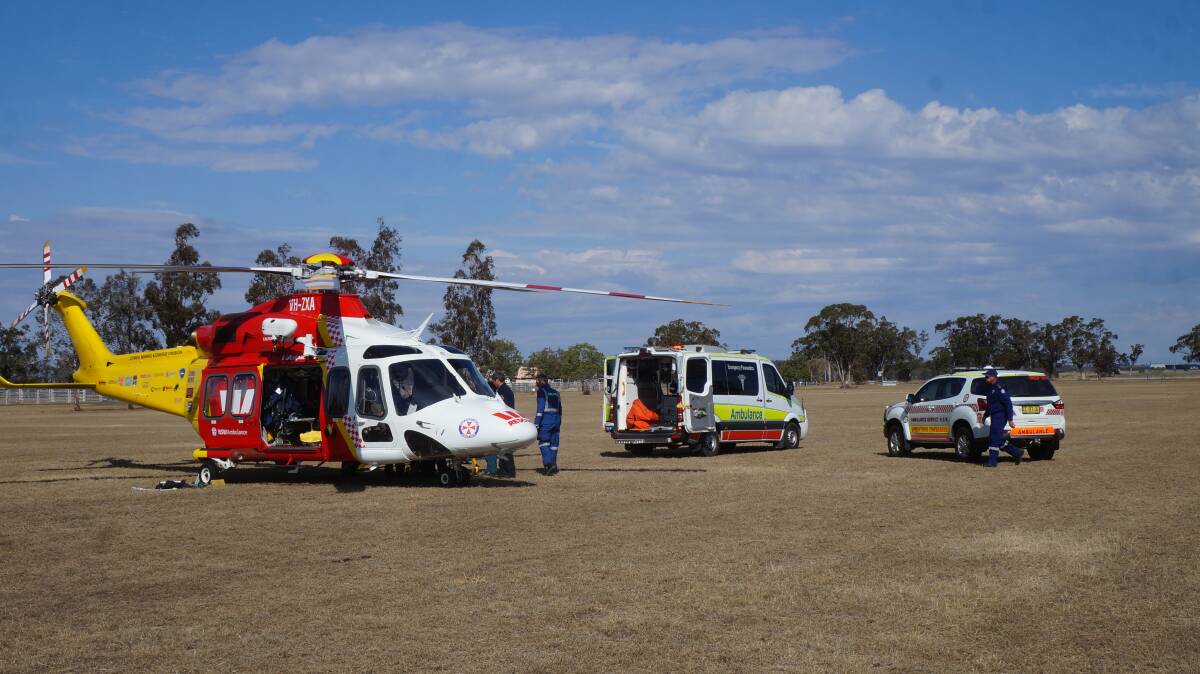 The man was transported to Tamworth Rural Referral Hospital on Sunday.