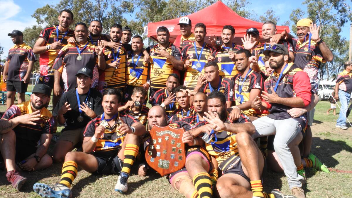 Pride: Moree Boomerangs Reserve Grade took out the Group 19 premiership for their fourth consecutive year on Saturday. Photo: Ian Jones.