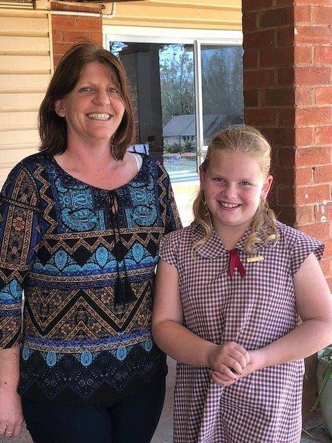Eryn Frost with her Mum, Amanda, at her Honour Badge Presentation.
