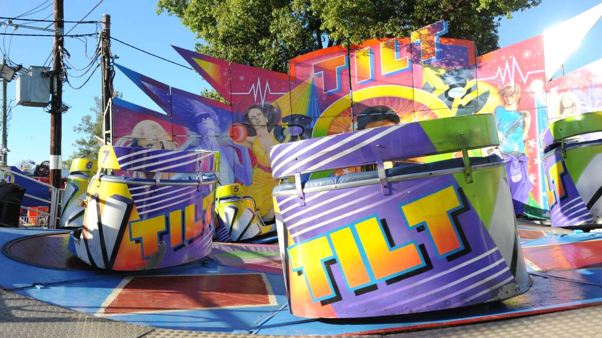 Colourful rides: The tilt is always an old-fashioned favourite ride at the show.