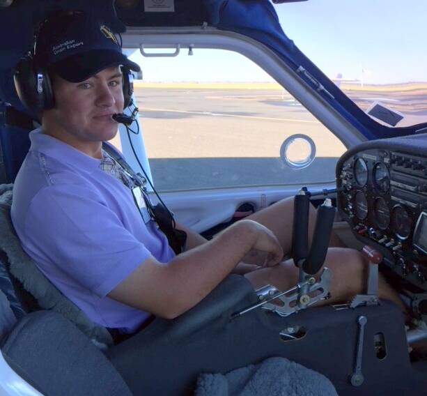 Breezy solo flight: David Burey, 21, of “Brownleigh”, completed his first solo flight as pilot in command in Moree on Sunday morning.