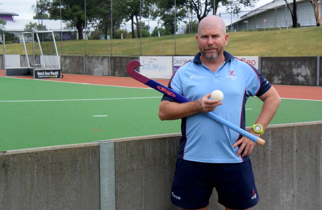 A new ball game: New Hockey NSW participation manager Blair Chalmers is hoping to appoint a regional coaching co-ordinator to cover Moree. He's holding one of the new Joey balls that will be used for U11s games.