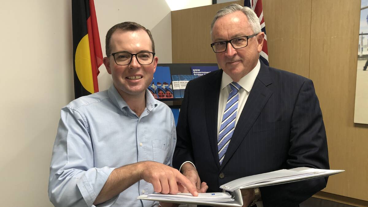 Northern Tablelands MP Adam Marshall with NSW health minister Brad Hazzard.
