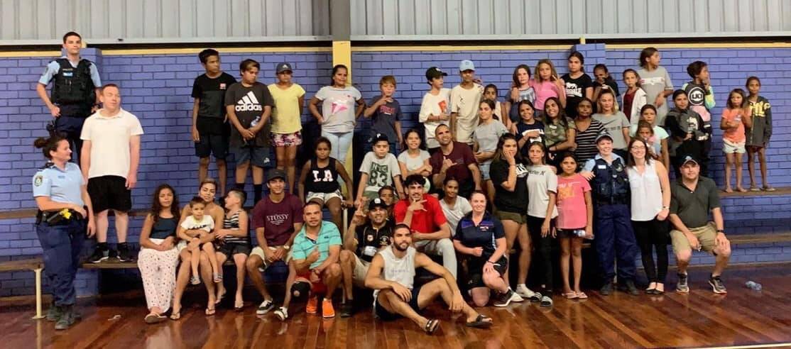 BIG TURNOUT: Around 80 children enjoyed the PCYC activities on Saturday night, with a visit from Anthony Mundine capping off the night. PHOTO: PCYC Moree