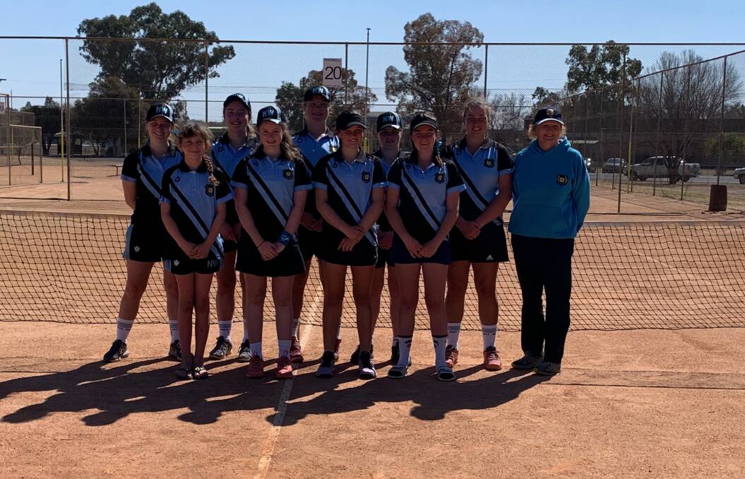 The North West team that competed at the NSW Combined High Schools (CHS) secondary girls tennis championships. Photo: supplied.