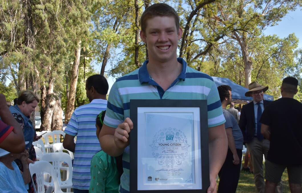 NOMINATE A LOCAL HERO: Young Citizen of the Year Oscar Davis at the 2019 Australia Day ceremony. Nominations for the 2019 awards are now open. 