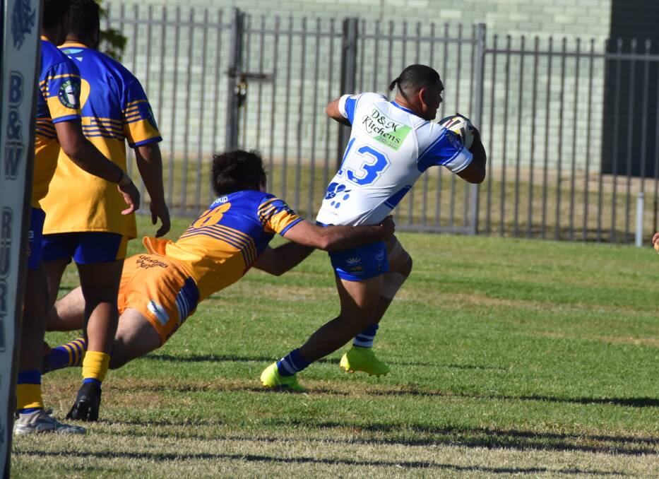 LAST MINUTE TRY: Wayne Swan was the hero for the Boars on Sunday, scoring a try in the dying stages to give his side a win against a gallant Armidale Rams team.