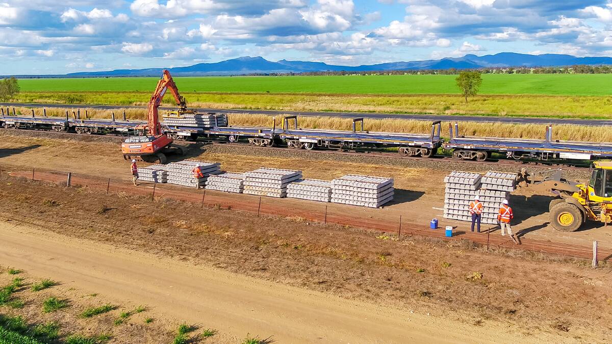 The last sleeper drop for the Narrabri to North Star section of the Inland Rail is complete. Photo: supplied.