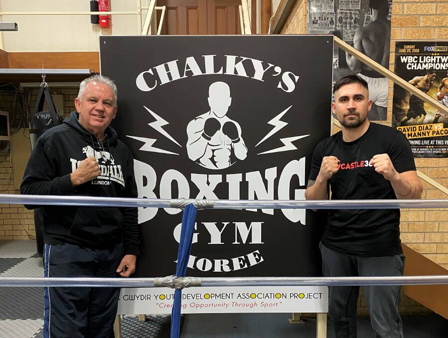 Colin 'Chalky' Rice and TC Priestley at the newly opened Chalky's Boxing Gym. Photo: supplied.