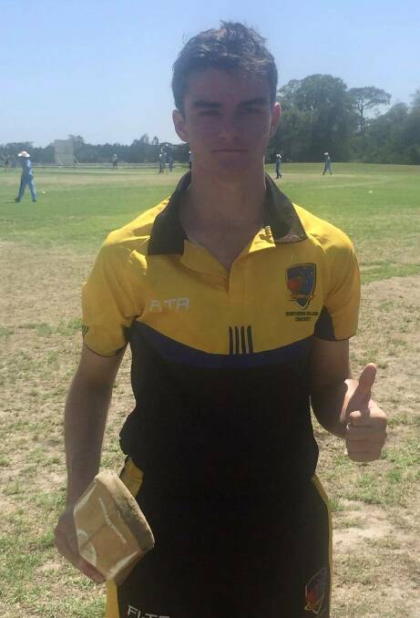 TRIPLE FIGURES: Ed Montgomery hit 100 off just 83 balls in Northern Inland's final game of the Hunter Valley Macquarie Generation Under-15 Carnival. Photo: Northern Inland Cricket Council.