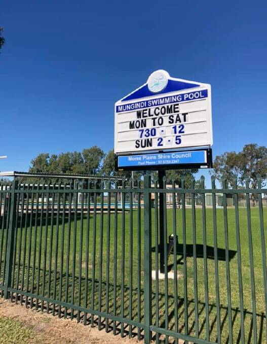 CLOSED: Mungindi Swimming Pool's hot artesian pool will be closed until further notice as it is running significantly warmer than its operating temperature. Photo: Mungindi Progress Association. 
