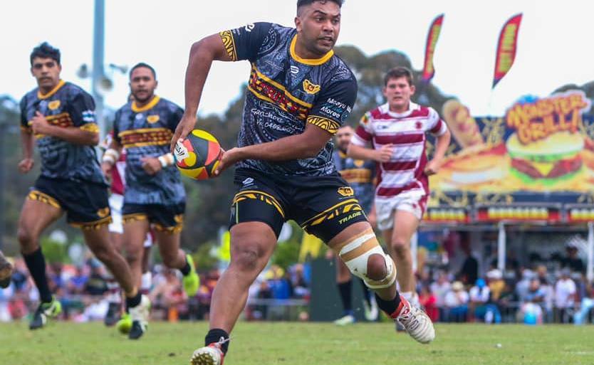 CALLED OFF: Kyle Saunders in action for the Moree Boomerangs at the 2019 Koori Knockout. This year's event has been abandoned. Photo: Danny Dalton.