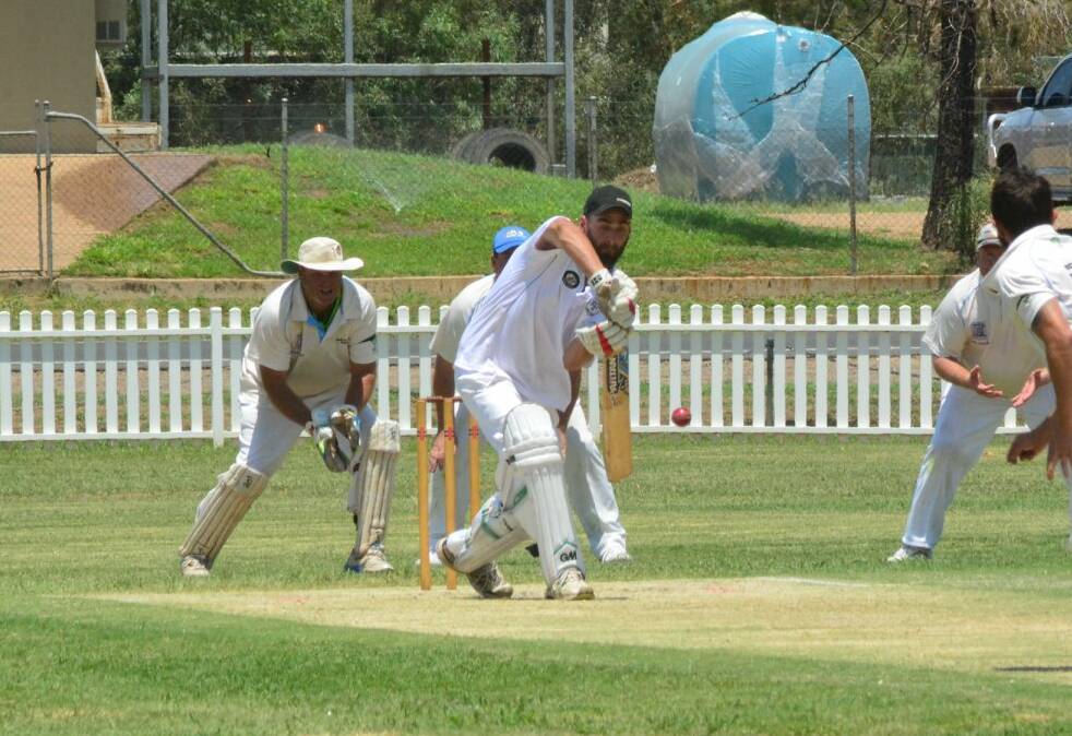 MOVING ON: Ben Day made 64 runs off just 41 balls to help Moree get a big win over Peel Valley on Sunday and they will no face Tamworth Blue in the Connolly Cup semi final this weekend. Photo: Deb Holland.