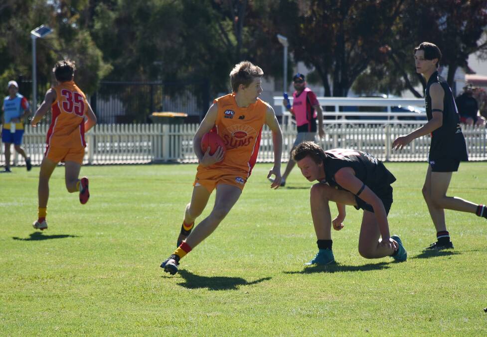 Nicholas Fisher was one of the 19 Moree Suns players selected to represent the AFL North West. Photo: Haley Caccianiga