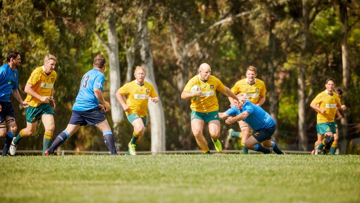 Former Wallabies captain Stephen Moore in action for the Classic Wallabies against the Central West Barbarians in November 2018.
