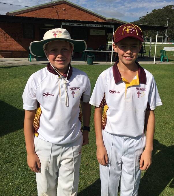 Tom Barnes and Fred Finlayson represented Polding at the NSW PSSA Cricket Competition in Wollongong last week. Photo: contributed.