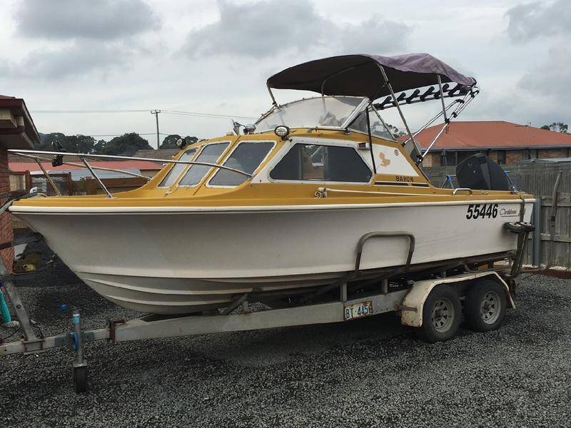 The trio left Wynyard, Tasmania, in a five-metre yellow-and-white motorboat on October 18.