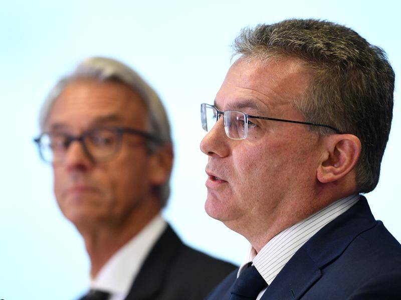 FFA CEO David Gallop (l) and chairman Chris Nikou confirmed the A-League will expand by two teams.