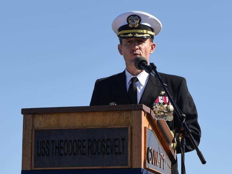 US Navy Captain Brett Crozier was cheered off his ship after being fired by the Pentagon.