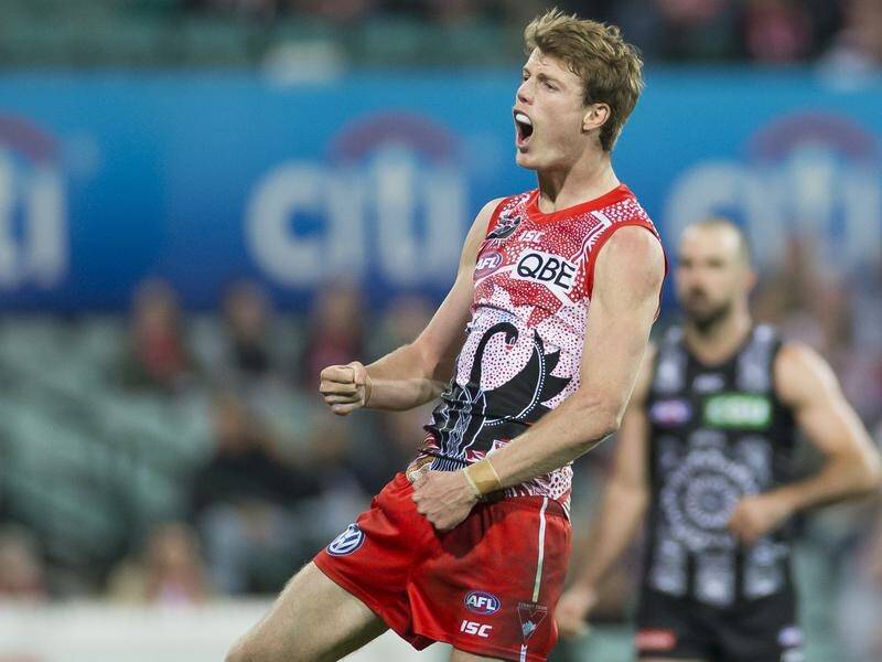 Academy graduate Nick Blakey has played 12 AFL games in 2019 after being drafted by Sydney.
