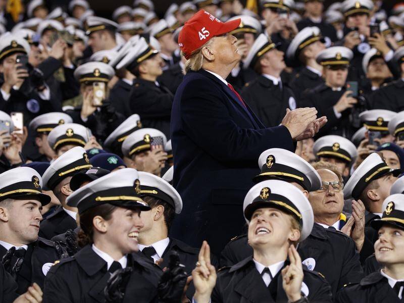President Donald Trump attended the US Army-Navy NCAA college football game.