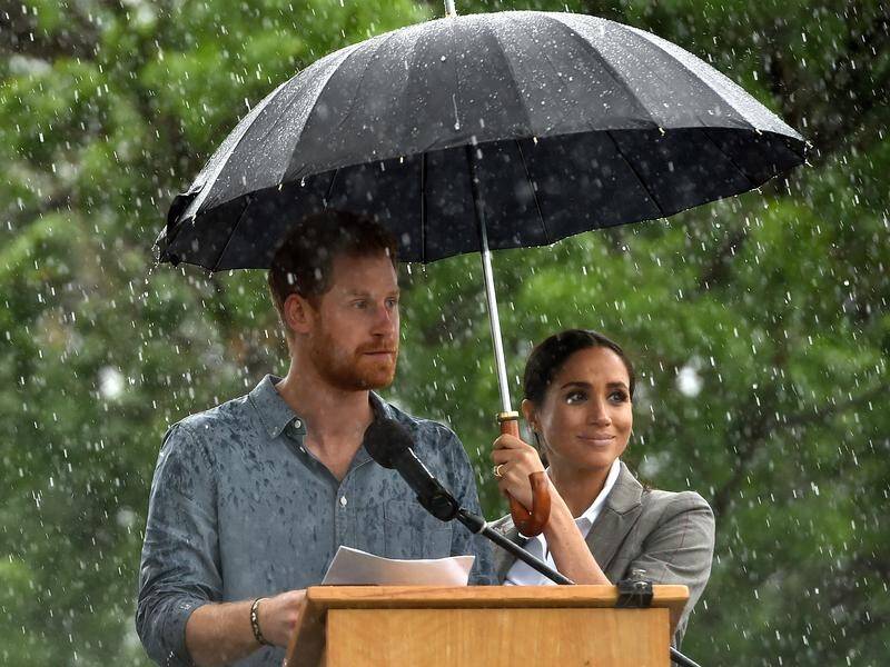 Prince Harry and Meghan brought the rain to drought-stricken Dubbo in NSW during their visit.
