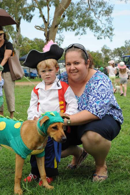 Entrants in the best dressed pet section, George and Renee McMillan.