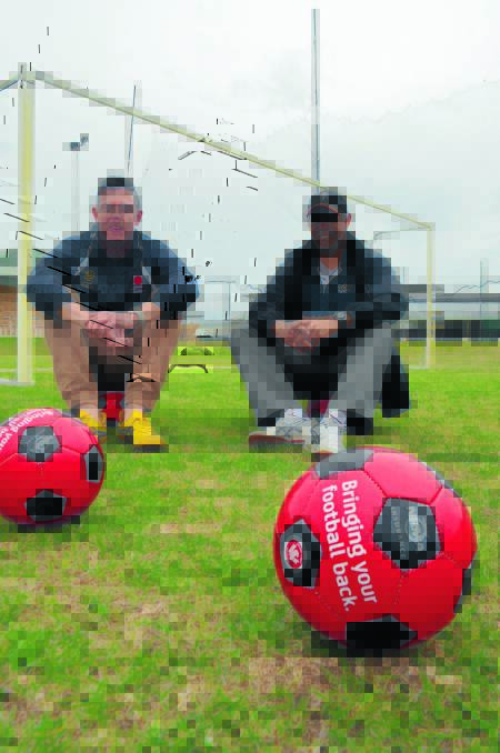 Moree FC treasurer Ryan Kemp and coach Darrel Smith will wrap-up 2014 this weekend in pursuit of a morale-boosting win.